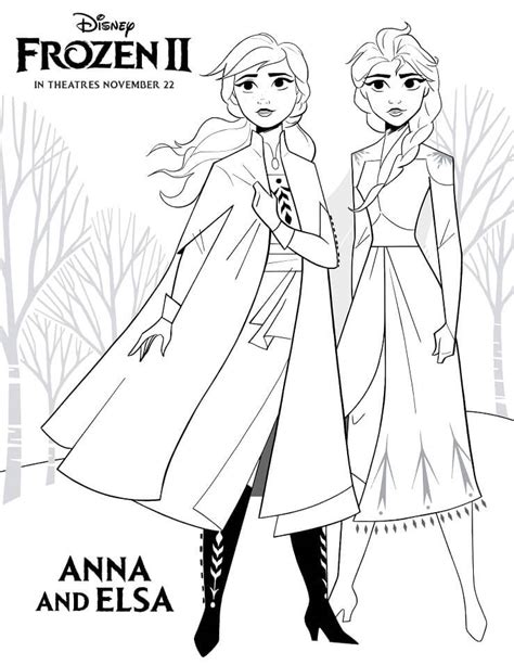 Anna Y Elsa De Frozen 2 Para Colorear Imprimir E Dibujar Coloringonlycom