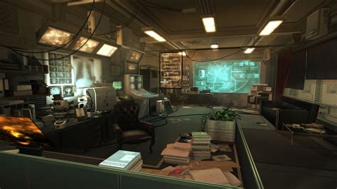 Deus Ex Human Revolution The Office Futuristic Interior Cyberpunk