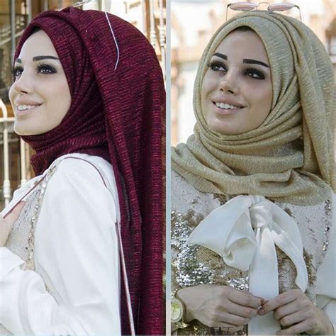 10pcslot Long Muslim Head Scarf Arab Solid Fashion Muslim Hijab Gold