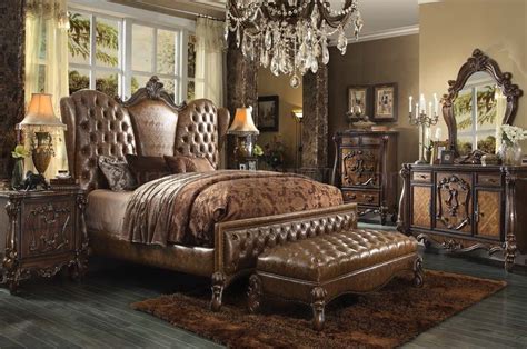 Spend this time at home to refresh your home decor style! Versailles 21100 Bedroom in Cherry Oak by Acme
