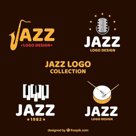 Free Vector Jazz Logo Collection With Flat Design