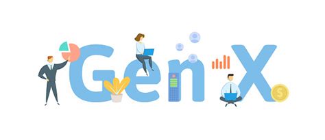 Gen X Generation X Concept With Keywords People And Icons Flat Vector