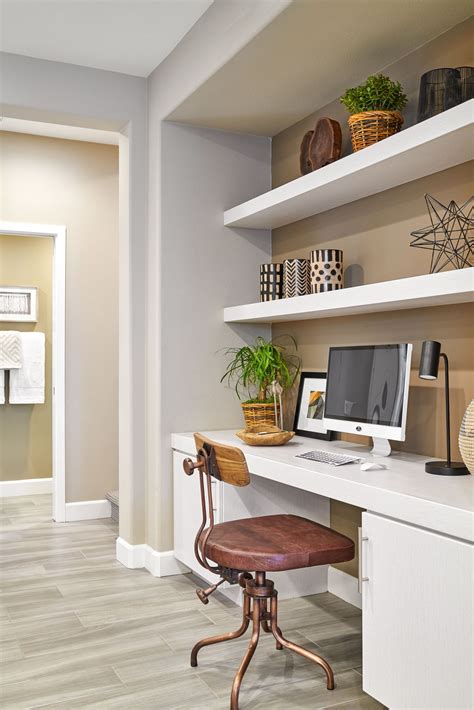 We Love This Work Space Niche With A Built In Desk With Shelving And