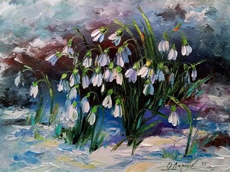 Snowdrops Painting By Olha Darchuk Pixels