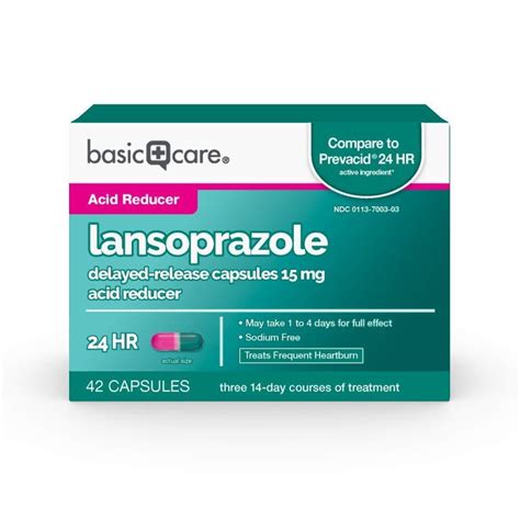 Basic Care Lansoprazole Delayed Release Capsules 15 Mg Treats