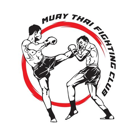 Muay Thai Boxing Martial Art Vector Illustration Perfect For T Shirt