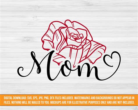 Mother's Day Rose SVG Floral Mom SVG svg png eps dxf | Etsy