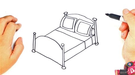 How To Draw A Bed Step By Step Bed Drawing Lesson Youtube