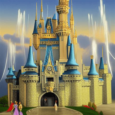 Disney Cinderella Castle In Thomas Kinkade Style · Creative Fabrica