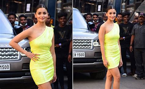 Alia Bright Shines Brighter Than A Neon Light In A Yellow One Shoulder