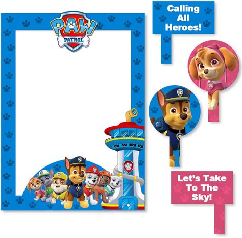 Paw Patrol Party Or Birthday Party Selfie Photo Booth Picture Frame An Matteo Party