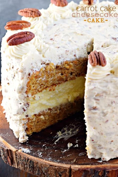 This Carrot Cake Cheesecake Cake Is A Showstopper Layers Of Homemade Carrot Cake A Cheesecake