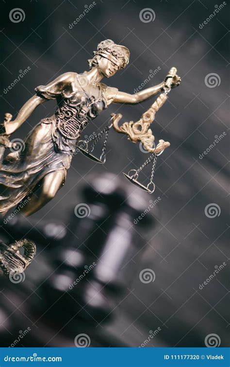 Scales Of Justice Judge Gavel Lady Justice On A Black Background