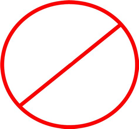 Red Circle With Line Through It Clipart See Through No Symbol