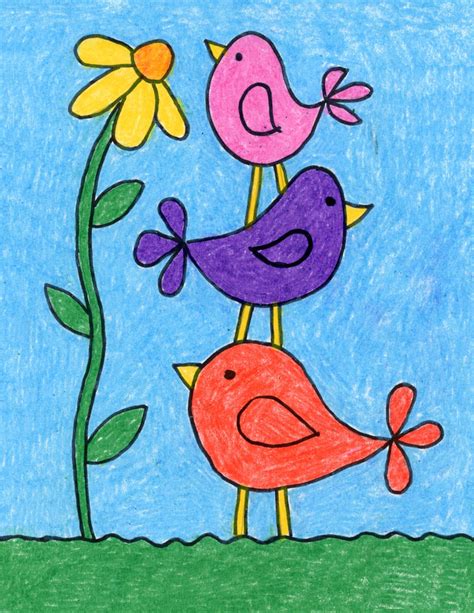 Bird Drawing For Kids With Colour These Are Five 8x10 Coloring Sheet