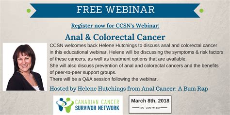 Webinar Anal And Colorectal Cancer Canadian Cancer Survivor Network