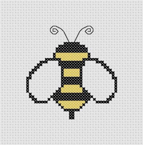 Bumble Bee Cross Stitch Printable Pdf Pattern Immediate Etsy Cross