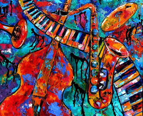 Debra Hurd Original Paintings And Jazz Art Abstract Piano Saxophone