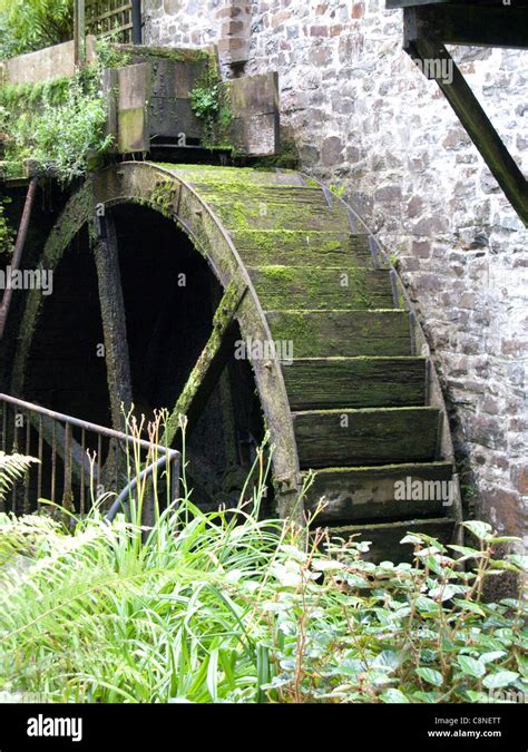 Great Britain England Devon Docton Mill Old Water Wheel Stock Photo