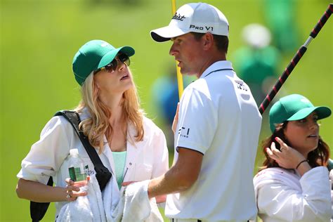 golfer s wife makes clutch caddying cameo at masters