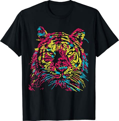 Colorful Tiger Tee Shirts Tigers Fashion Graphic Design T