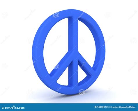 3d Rendering Of Blue Peace Sign Stock Illustration Illustration Of