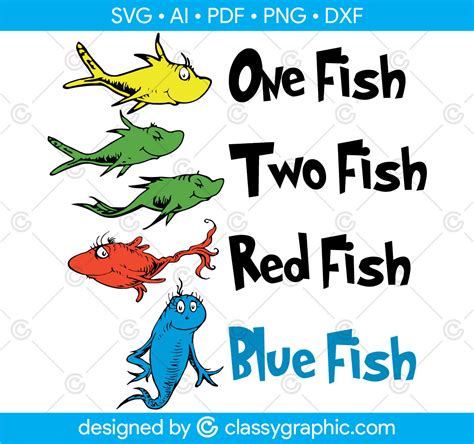 One Fish Two Fish Svg Dr Seuss Svgpngeps For