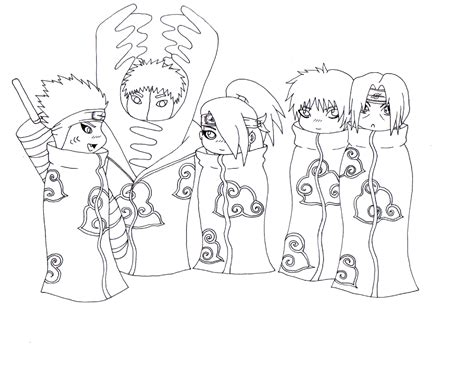 Chibi Akatsuki Lineart By Sagoma On Deviantart