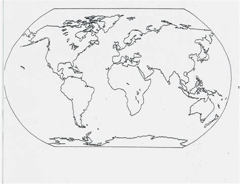 Printable Blank Map Of The Oceans World Not Labeled For Continents