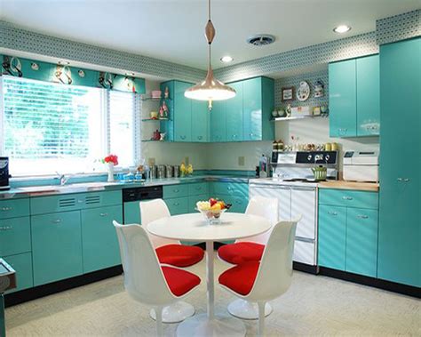 2 sinks with wide window. Turquoise Kitchen Cabinets for Any Kitchen Styles - HomesFeed