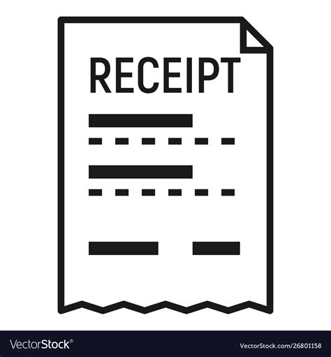 Paper Receipt Icon Simple Style Royalty Free Vector Image
