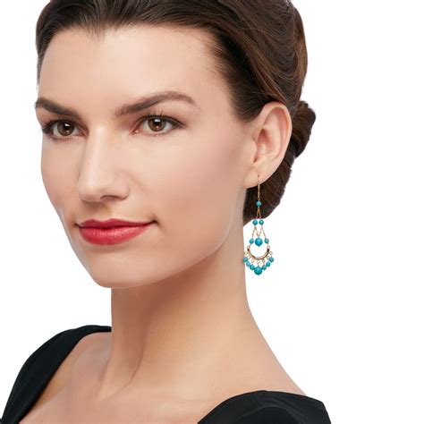 Turquoise Chandelier Earrings In 14kt Yellow Gold Ross Simons