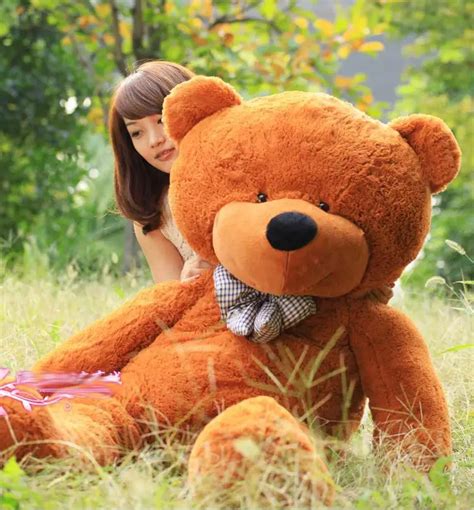 2018 New Giant Teddy Bear 72 Inch 180 Cm Feet Teddy Bear Stuffed Light Brown Giant Jumbo