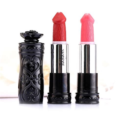 Fashion 2 Colors Penis Shape Lipstick Mushroom Lipstick Long Lasting Moisture Cosmetic Rouge Pop