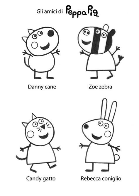 Peppa pig colours a coloring page of herself! All Peppa Pig Friends Coloring Page : Coloring Sky