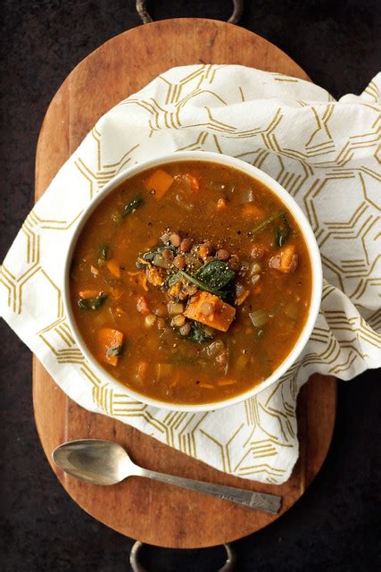 Spinach Lentil And Sweet Potato Slow Cooker Soup Gluten Free Vegan