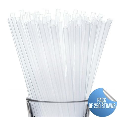 250 Plastic Disposable Straws Clear 7 34 In Long 023 In Diameter