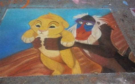 Disney Street Art Chalk Drawing Lion King Chalk Art Chalk