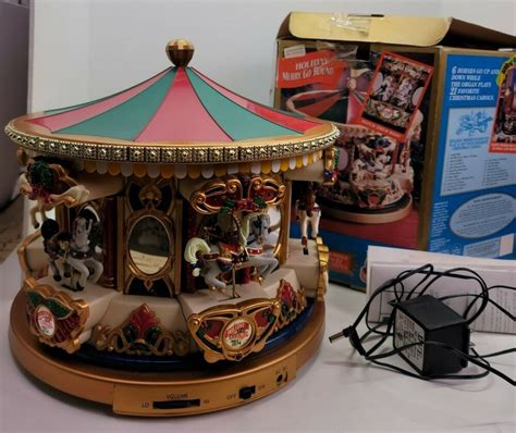 Vintage Mr Christmas Carousel Holiday Merry Go Round 1994 Music Box