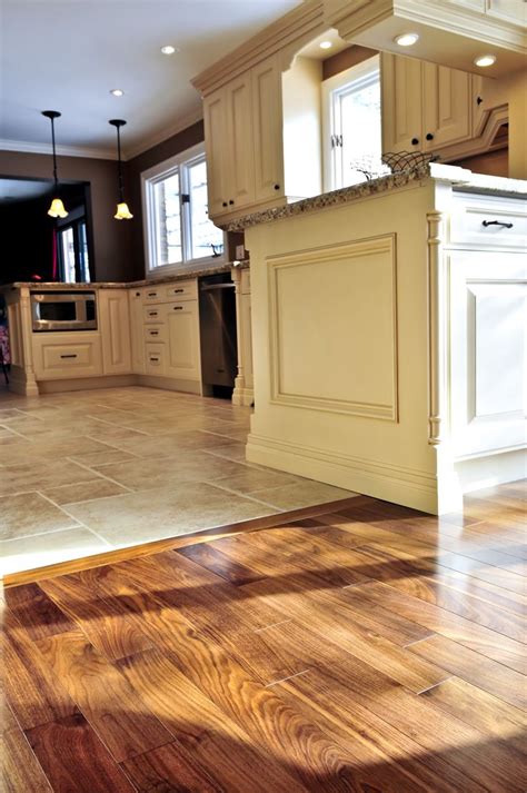 Hardwood And Tile Floor Best Flooring For Kitchen Modern Kitchen