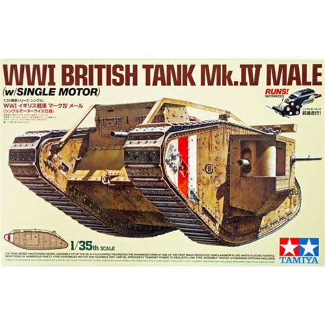 Tamiya 135 Wwi British Mk Iv Tank Male With Motor Plastic Kits From
