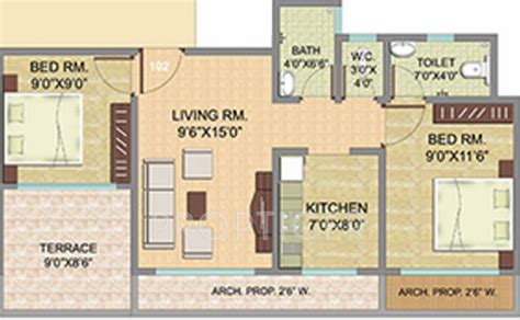 850 Sq Ft 2 Bhk Floor Plan Image Panvelkar Group Campus Nx Available