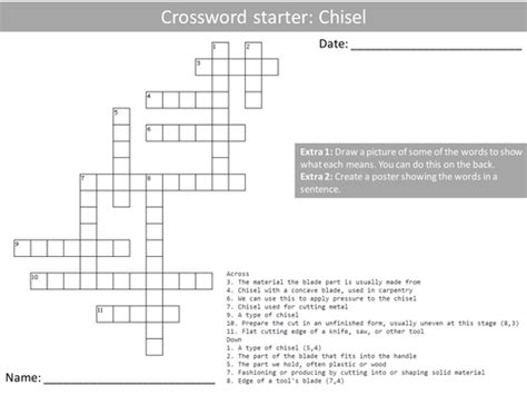 10 Design Technology Tools 2 Crosswords Ks3 Gcse Keyword Starters