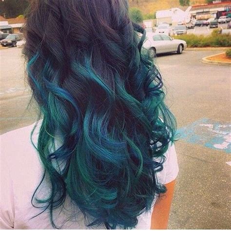 Teal Blue Ombre Hair Color