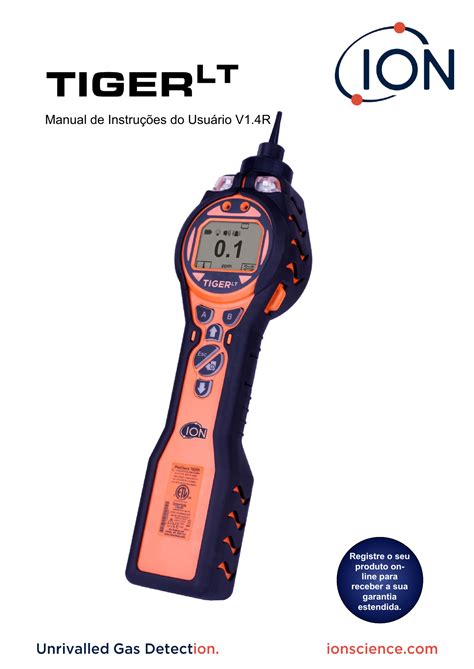 Ion Science Tiger LT Handheld VOC Detector Manuel Utilisateur Manualzz