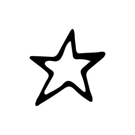 Hand Drawn Doodle Star Vector Star Shaped Element Black Outline