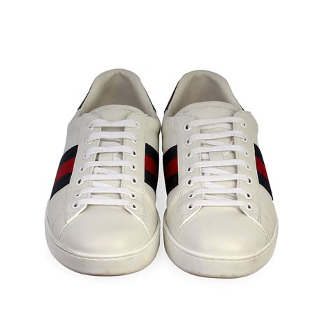 Gucci Leather Web Ace Sneakers White S 43 9 Luxity