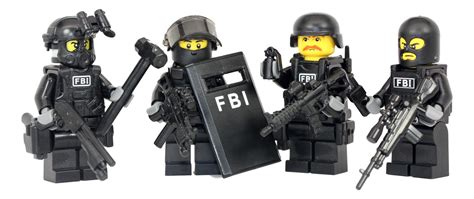 Fbi Swat Team Police Squad Modern Brick Warfare Custom Minifigure