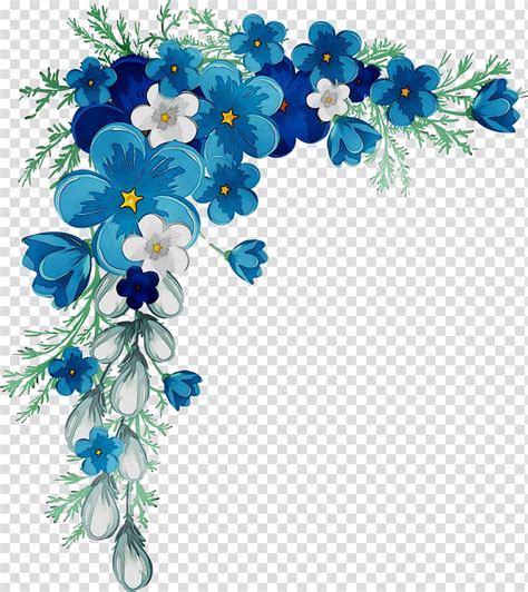 Blue Floral Borders And Frames Photoshop Floral Borde