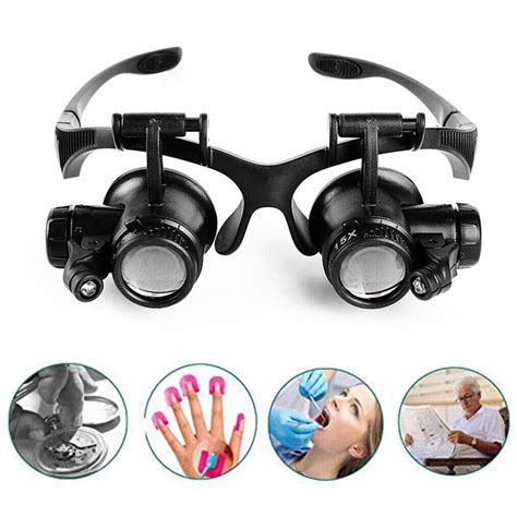 Lighted Head Magnifier Glass Magnifying Loupe Electronic Repair Reading Eyelash Ebay